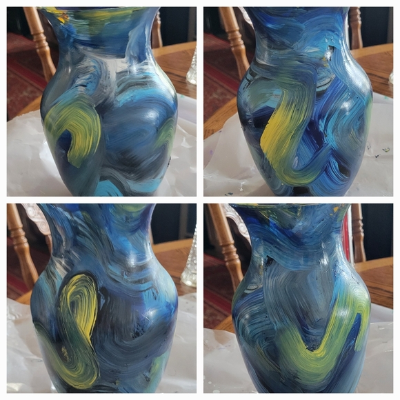 Painted vase titled "Van Gogh" - Picture 1 of 1